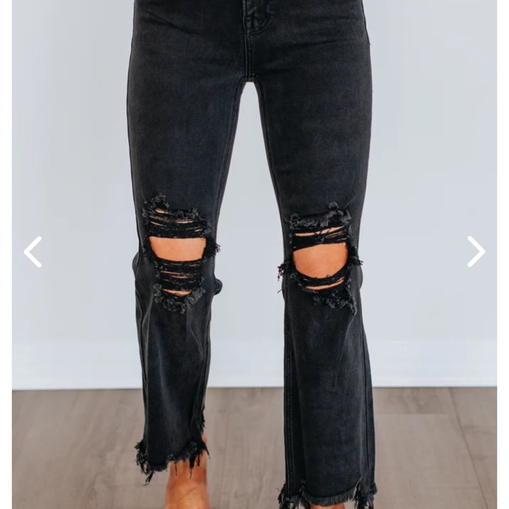 Distressed Black Jeans for Women